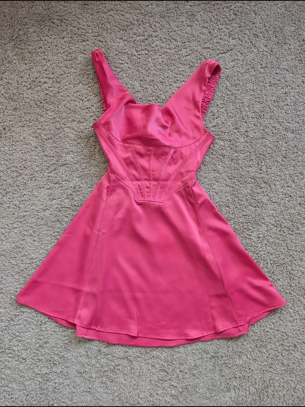 Urban Outfitters Rose Pink Helena Satin Cowl Corset Mini Dress NWT Size XS